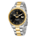 Buy Shop Maserati Competizione Black Dial Two Tone Steel Strap Watch for Men - R8853100042 USA Online