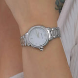 Buy Shop Emporio Armani Mia Mother of Pearl Dial Silver Steel Strap Watch for Women - AR11596 USA Online