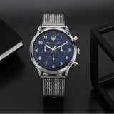 Buy Shop Maserati Epoca Limited Edition Chronograph Blue Dial Silver Mesh Strap Watch for Men - R8873618022 USA Online