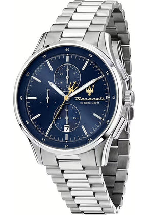 Buy Shop Maserati Sorpasso Chronograph Blue Dial Silver Steel Strap Watch for Men - R8873624004 USA Online