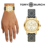 Buy Shop Tory Burch Classic Chronograph White Dial Grey Nylon Strap Watch for Women - TBW1035 USA Online