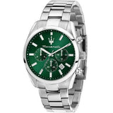 Buy Shop Maserati Attrazione Chronograph Green Dial Silver Steel Strap Watch for Men - R8853151011 USA Online