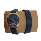 Buy Shop Tory Burch Collins Quartz Blue Dial Blue Leather Strap Watch for Women - TBW1303 USA Online