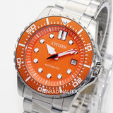 Buy Shop Citizen Mechanical Automatic Orange Dial Silver Steel Strap Watch for Men - NJ0128-80X USA Online
