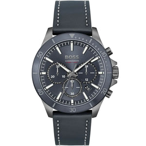 Buy Shop Hugo Boss Troper Chronograph Blue Dial Blue Leather Strap Watch for Men - 1514056 USA Online