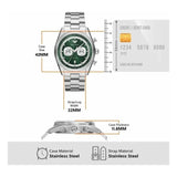 Buy Shop Emporio Armani Racer Chronograph Green Dial Silver Steel Strap Watch for Men - AR11637 USA Online