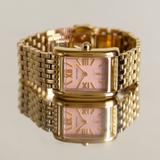 Buy Shop Tory Burch Eleanor Mother of Pearl Pink Dial Gold Steel Strap Watch for Women - TBW1077 USA Online