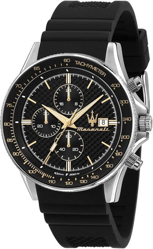 Buy Shop Maserati SFIDA Chronograph Black Dial Black Silicone Strap Watch for Men - R8871640005 USA Online