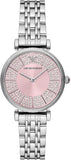 Buy Shop Emporio Armani Gianni T-Bar Pink Dial Silver Steel Strap Watch for Women - AR11686 USA Online