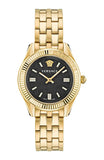 Buy Shop Versace V-Code Quartz Black Dial Gold Steel Strap Watch for Women - VE8I00724 USA Online