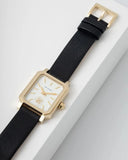 Buy Shop Tory Burch Robinson White Dial Black Leather Strap Watch for Women - TBW1504 USA Online