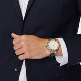 Buy Shop Emporio Armani World Explorer Chronograph Cream Dial Two Tone Steel Strap Watch for Men - AR11606 USA Online