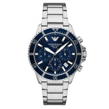 Buy Shop Emporio Armani World Explorer Chronograph Blue Dial Silver Steel Strap Watch for Men - AR11681 USA Online