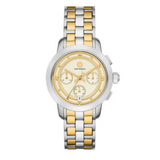 Buy Shop Tory Burch The Tory Chronograph White Dial Two Tone Steel Strap Watch for Women - TBW1052 USA Online