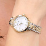 Buy Shop Emporio Armani Cleo Three Hand Mother of Pearl Dial Two Tone Steel Strap Watch for Women - AR11513 USA Online