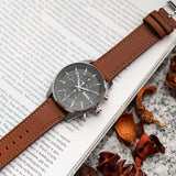 Buy Shop Hugo Boss Skytraveller Chronograph Black Dial Blue Leather Strap Watch for Men - 1514161 USA Online