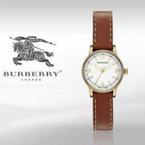 Buy Shop Burberry The Utilitarian White Dial Brown Leather Strap Watch for Women - BU7865 USA Online