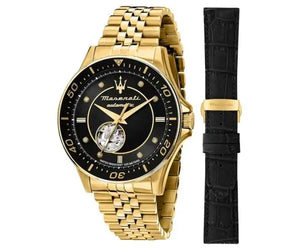 Buy Shop Maserati SFIDA Special Edition Automatic Black Dial Gold Steel Strap Watch for Men - R8823140012 USA Online