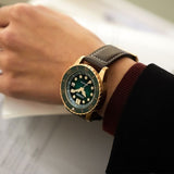 Buy Shop Citizen Mechanical Automatic Green Dial Brown Leather Strap Watch for Men - NJ0173-18X USA Online