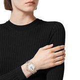 Buy Shop Versace V-Code Analog White Dial Two Tone Steel Strap Watch for Women - VE8I00624 USA Online