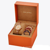 Buy Shop Tory Burch Riva Rose Gold Dial Rose Gold Steel Strap Watch for Women - TBW4037 USA Online