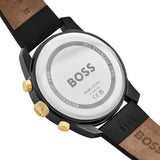 Buy Shop Hugo Boss Trace Chronograph Black Dial Black Leather Strap Watch for Men - 1514003 USA Online