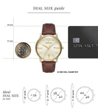 Buy Shop Emporio Armani Minimalist Quartz Gold Dial Brown Leather Strap Watch for Men - AR11610 USA Online