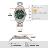 Buy Shop Emporio Armani Frederico Analog Green Dial Silver Steel Strap Watch for Men - AR11621 USA Online