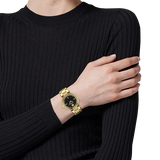 Buy Shop Versace Reve Analog Black Dial Gold Steel Strap Watch for Women - VE8B00624 USA Online