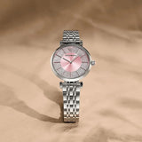 Buy Shop Emporio Armani Gianni T-Bar Pink Dial Silver Steel Strap Watch for Women - AR11686 USA Online