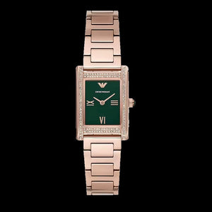 Buy Shop Emporio Armani Genni Green Dial Rose Gold Steel Strap Watch for Women - AR11641 USA Online