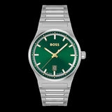 Buy Shop Hugo Boss Candor Green Dial Silver Steel Strap Watch for Men - 1514079 USA Online