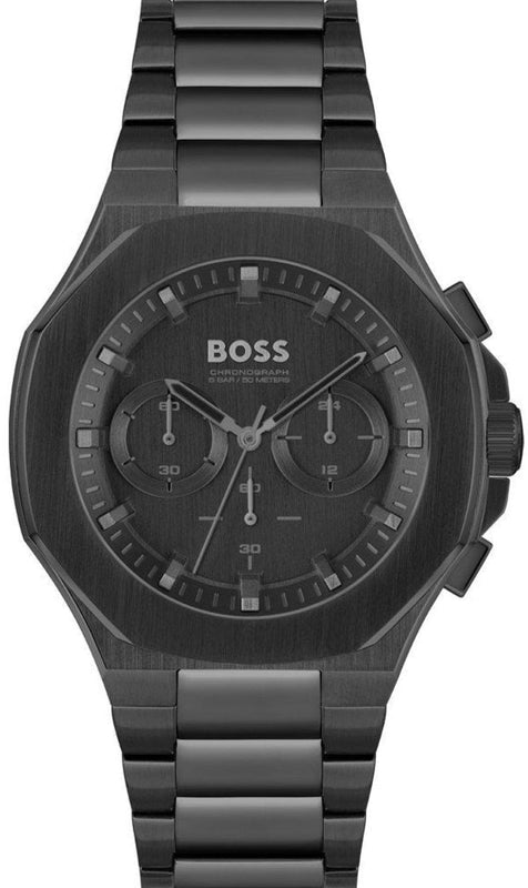 Buy Shop Hugo Boss Taper Chronograph Black Dial Black Steel Strap Watch for Men - 1514088 USA Online