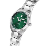 Buy Shop Maserati Competizione Green Dial Silver Steel Strap Watch for Men - R8853100043 USA Online