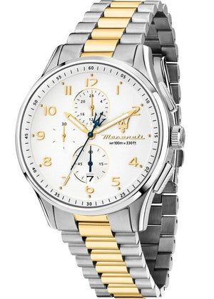 Buy Shop Maserati Sorpasso Chronograph White Dial Two Tone Steel Strap Watch for Men - R8873624003 USA Online
