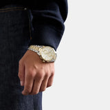 Buy Shop Emporio Armani Elegant Chronograph Cream Dial Two Tone Steel Strap Watch for Men - AR11605 USA Online