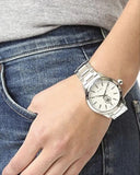 Buy Shop Tory Burch Collins White Dial Silver Steel Strap Watch for Women - TBW1301 USA Online