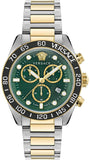 Buy Shop Versace Greca Dome Chronograph Green Dial Two Tone Steel Strap Watch for Men - VE6K00423 USA Online