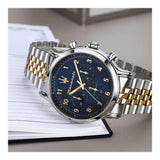 Buy Shop Maserati Epoca Chronograph Blue Dial Two Tone Steel Strap Watch for Men - R8873618030 USA Online