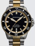 Buy Shop Emporio Armani Sea Explorer Black Dial Two Tone Steel Strap Watch for Men - AR60089 USA Online