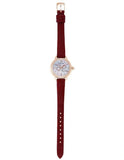 Buy Shop Emporio Armani Mia Mother of Pearl Dial Red Leather Strap Watch for Women - AR11646 USA Online