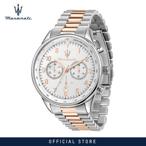 Buy Shop Maserati Tradizione Chronograph White Dial Two Tone Steel Strap Watch for Men - R8873646002 USA Online