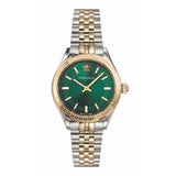 Buy Shop Versace Hellenyium Quartz Green Dial Two Tone Steel Strap Watch for Women - VEHU00420 USA Online