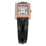 Emporio Armani Genni Silver Dial Black Leather Strap Watch for Women - AR11624