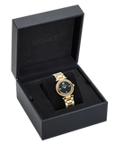 Buy Shop Versace Reve Analog Black Dial Gold Steel Strap Watch for Women - VE8B00624 USA Online