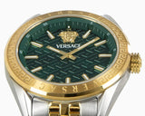 Buy Shop Versace V-Code Analog Green Dial Two Tone Steel Strap Watch for Women - VE8I00424 USA Online