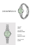 Buy Shop Emporio Armani Gianni T Bar Green Dial Silver Steel Strap Watch for Women - AR11667 USA Online