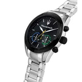 Buy Shop Maserati Traguardo Chronograph Black Dial Silver Steel Strap Watch for Men - R8873612061 USA Online