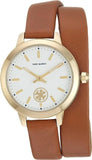 Buy Shop Tory Burch Collins Quartz White Dial Brown Leather Strap Watch for Women - TBW1304 USA Online