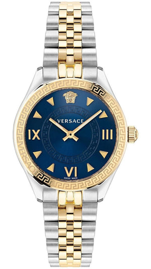 Versace Hellenyium Quartz Blue Dial Two Tone Steel Strap Watch for Women - VE2S00522